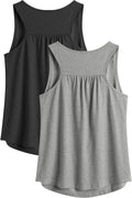 PINSPARK Women's Racerback Workout Tops - Lightweight Athletic Tank Shirts | 2-Pack S-3XL
