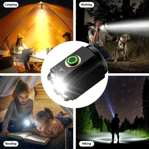 Wind&Moon Mini LED Flashlight Rechargeable, Small Bright High Lumens Powerful Pocket Flashlights with Clip, 5 Modes,Tactical Magnetic EDC Flash Light for Home,Car,Outdoor,Hiking, Emergency (2 Pack)