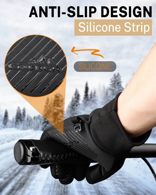 GXCROR Winter Gloves Women Men Ski Snow Gloves Liner Thermal Warm Fleece Touch Screen, Suit for Running, Cycling, Biking, Hiking, Driving, Walking, Soccer,Sports