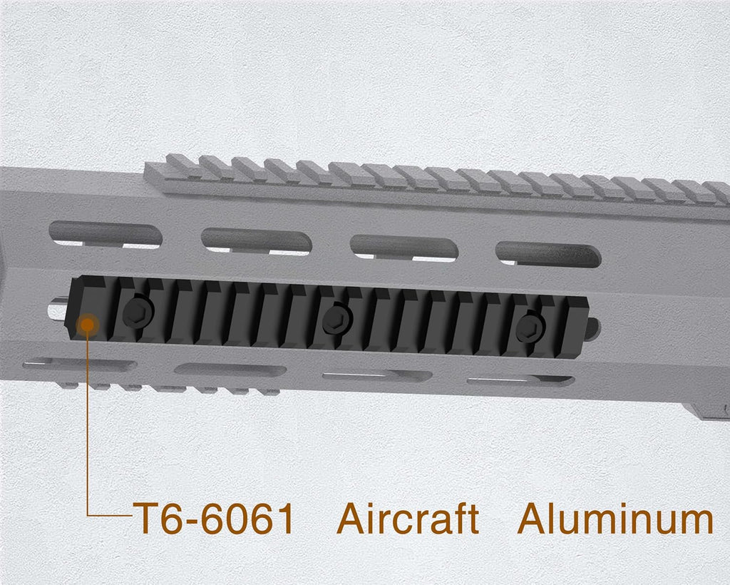 Skiennix Aluminum Picatinny Rail Accessories - Sturdy Mlok Guide Rail, 7/10/14 Inch, Easy Install with T-Nuts & Screws