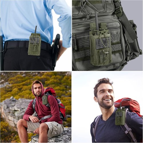 FRTKK Tactical Radio Holder - Heavy Duty Molle Pouch for Two-Way Walkie Talkies | Army Green