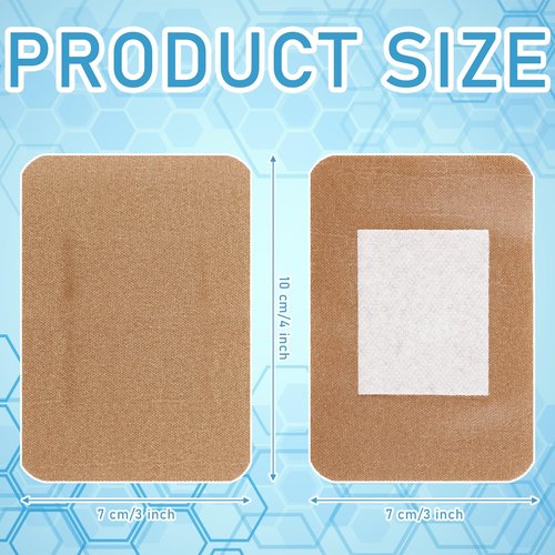 Marsui 100 Pcs Large Bandages 3 x 4 Inch Wound Care Flexible Adhesive Bandages Latex Free Fabric for and Protect Wounds Large Size for First Aid Wound Care Assorted