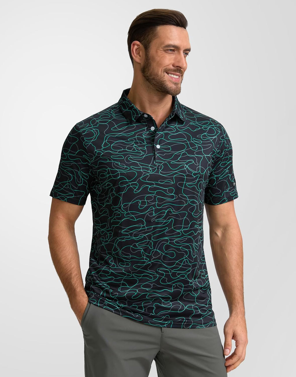 Obla Men's Golf Polo Shirt - Short Sleeve Dry Fit Performance | Moisture-Wicking Casual Print