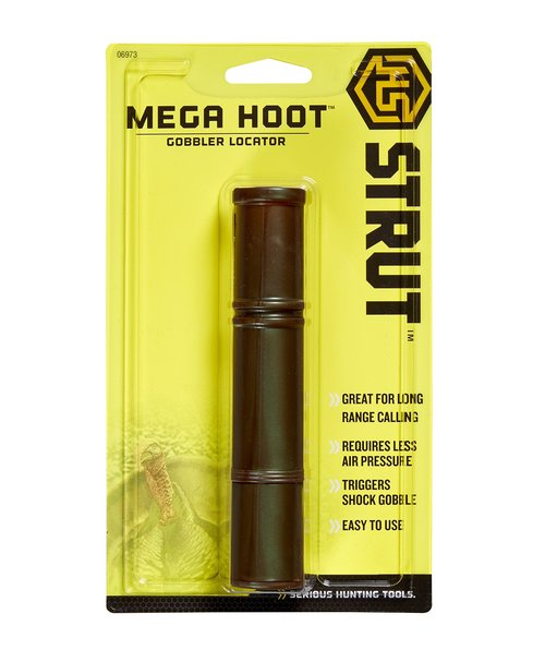 HUNTERS SPECIALTIES HS Strut Mega Hoot Owl Gobbler Locator Rasp Sound Long Distance Turkey Mouth Call,Brown