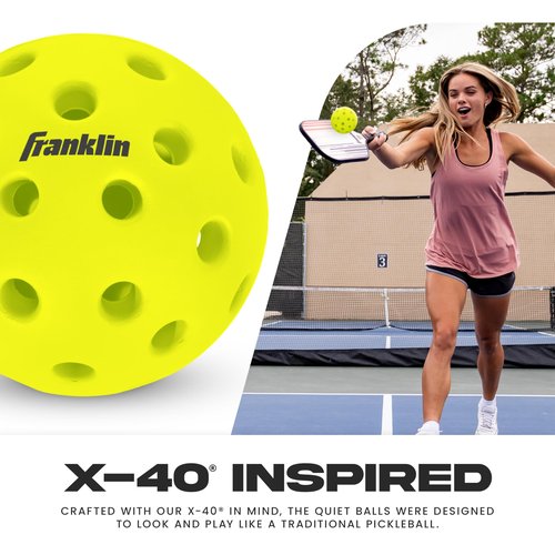 Franklin Sports Silent Serve Foam Pickleballs - Quiet Soft Pickleballs for Noise Reduction - Indoor + Outdoor Official Size Balls - Great for Practice + Training - 3 Pack - Optic Yellow