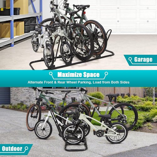 Bike Rack Stand - Safeguard Your Disc Brakes & Derailleurs | Fits 12"-29" Tires, Waterproof Design for 4 Bikes