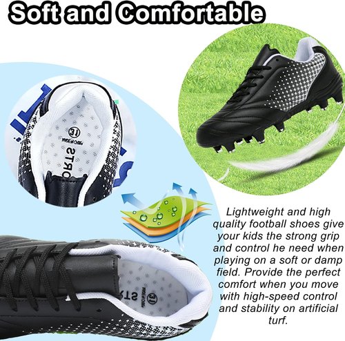 LIZRHA Soccer Shoes - Lightweight Cleats for Boys & Girls | Perfect for Outdoor & Indoor Play