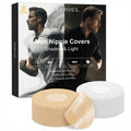 LUXYSOUL Men Nipple Covers for Running 100Pcs Anti Chafing Tape for Marathon - No Show Guards, Sweatproof Protection Beige White