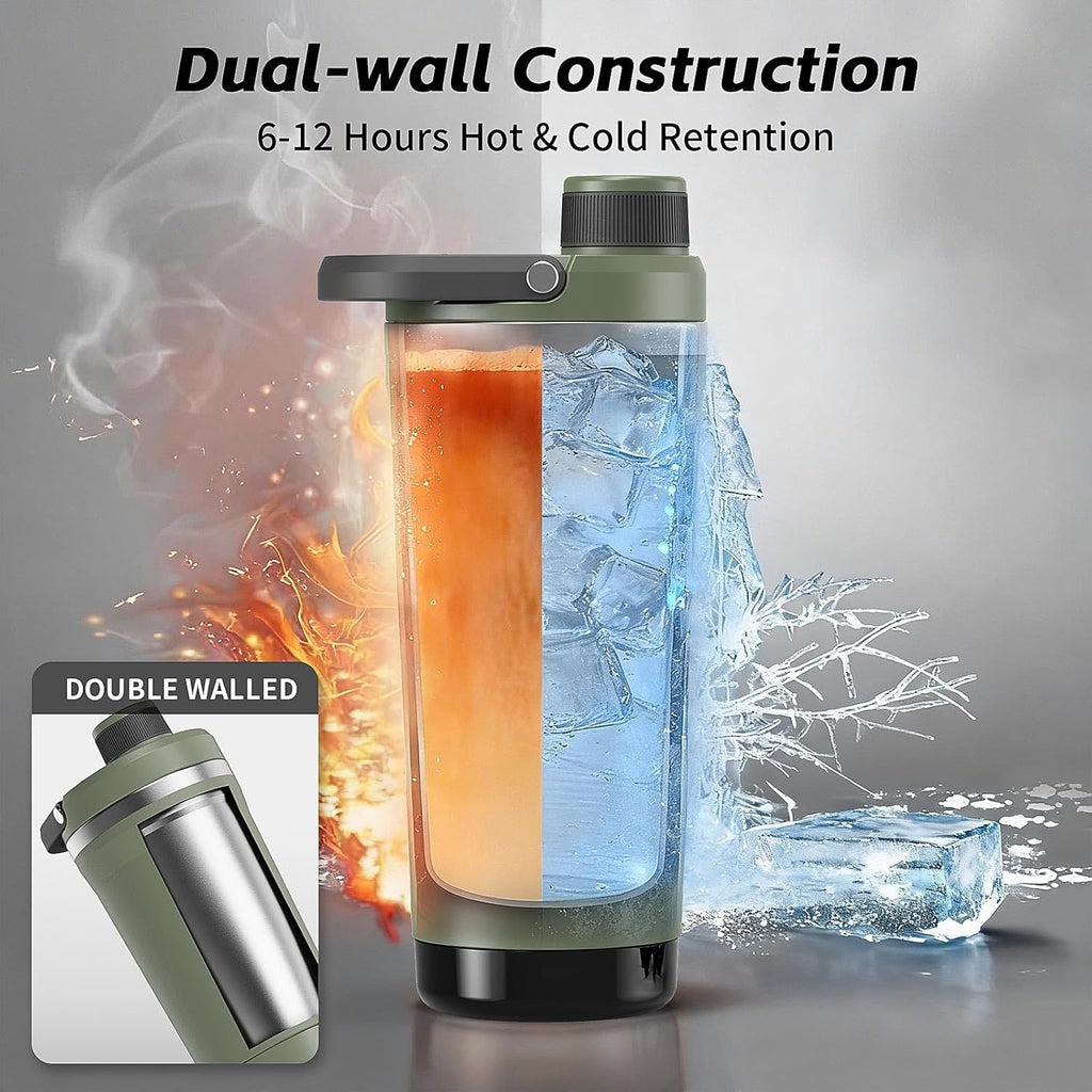 PROCHAIN Insulated Stainless Steel Shaker Bottle - Leak-Proof Twist Lock Lid, 24 oz for Protein Shakes & Gym Use