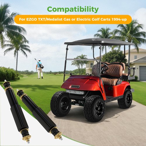 10L0L 4 Pack Golf Cart Shocks, Front Rear Shock Absorbers Kit for EZGO TXT & Medalist 1994-Up Gas & Electric Model, Replace OEM 70928-G01 76418-G01