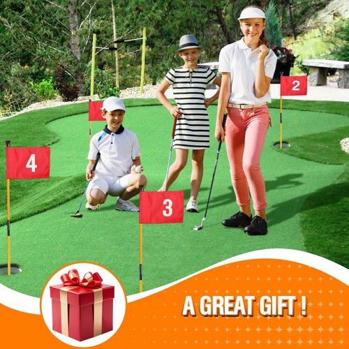 GODCTSUP Golf Flagstick with Hole Cup Set, 3 Feet Portable Putting Green Flags and Poles, 420D Nylon Golf Flags&Fiberglass Flagpole&ABS Hole Cup for Yard Driving Range Backyard, Gifts Idea, 4PCS