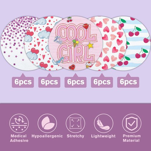 iFunyo 30 Pack Waterproof G7 Adhesive Patches Stelo Sensor Covers Hypoallergenic & Latex-Free Overpatch Breathable CGM Protection Covers for 15 Days,Fun & Fabulous