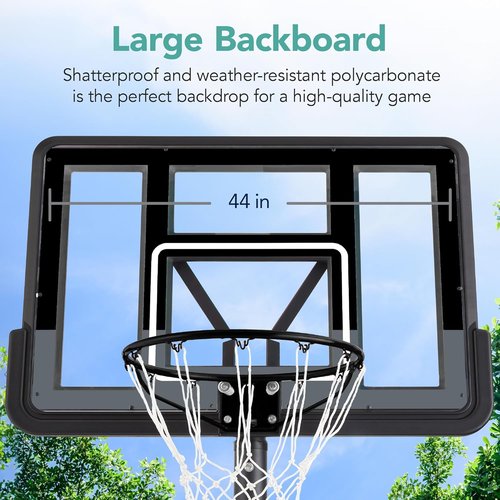 Best Choice Products 10ft Basketball Hoop - Height Adjustable 7.5-10ft Outdoor Goal with Shock Absorbent Rim & Wheels