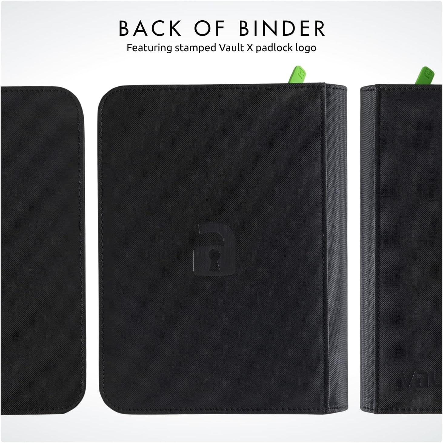 Vault X 4 Pocket Trading Card Zip Binder - Holds 160 Cards | Premium Exo-Tec Material, Black