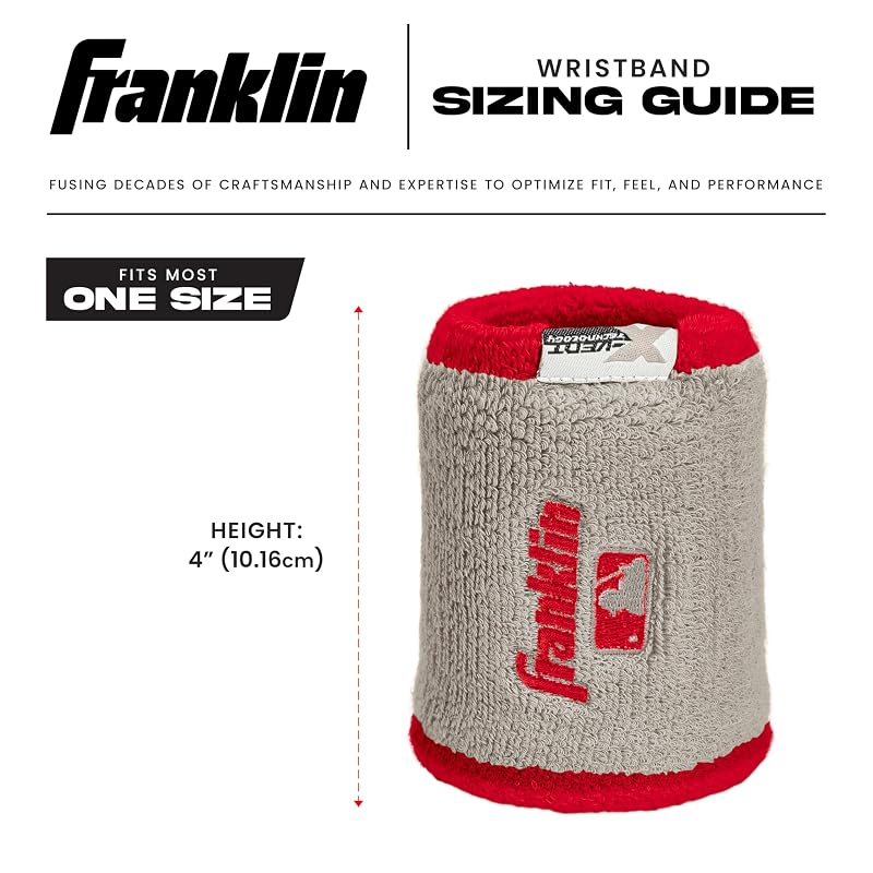 Baseball & Softball Wristbands, 4 Inch X-Vent Reversible, Red & Gray – Breathable, Durable (2-Pack)