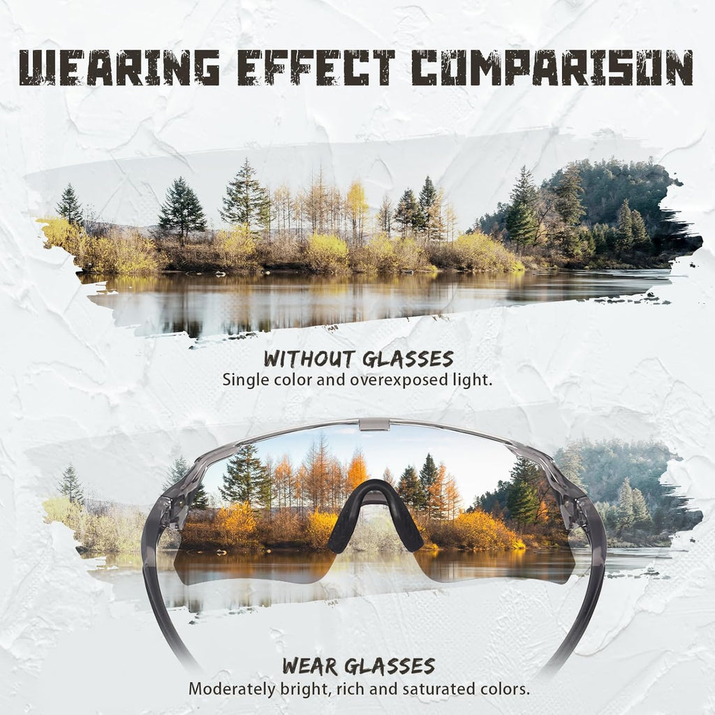 Polarized Cycling Glasses by [Brand Name] - Unisex Translucent & Gray Design for Ultimate Clarity