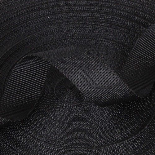1 Inch Black Polypropylene Webbing, 50 Yards Heavy Duty Climbing Strap for Dog Leash, Seat Belt, Backpack Handles, Rescue Rope, and Outdoor Gear