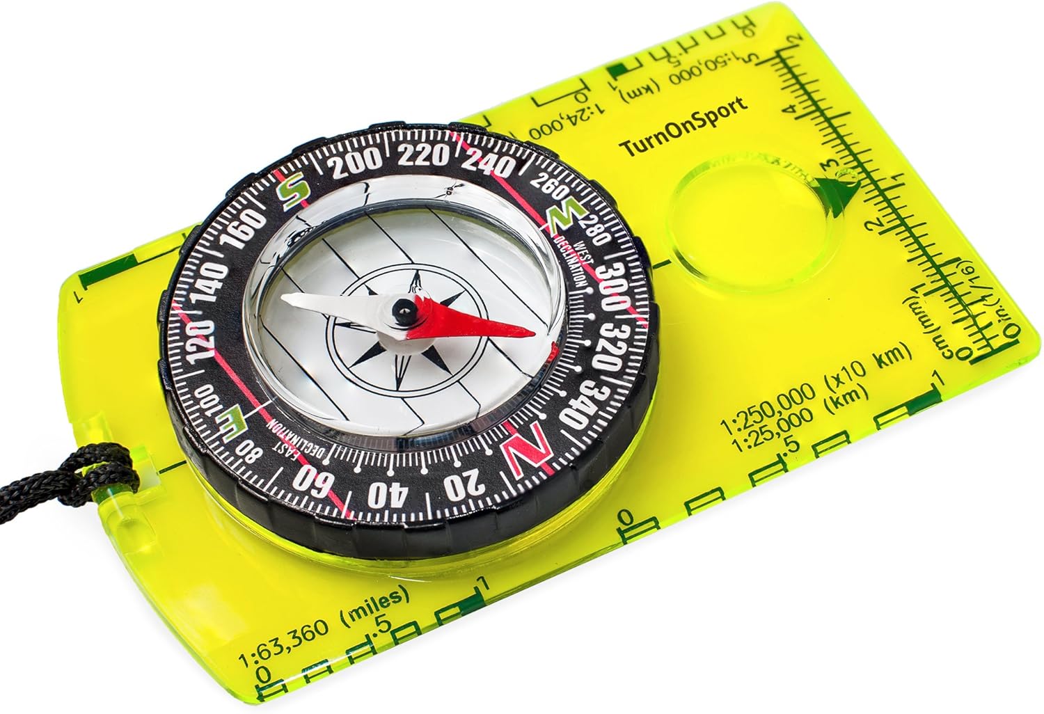 TurnOnSport Orienteering Compass - Advanced Scout Compass for Hiking & Camping - Perfect Survival Gift for Kids