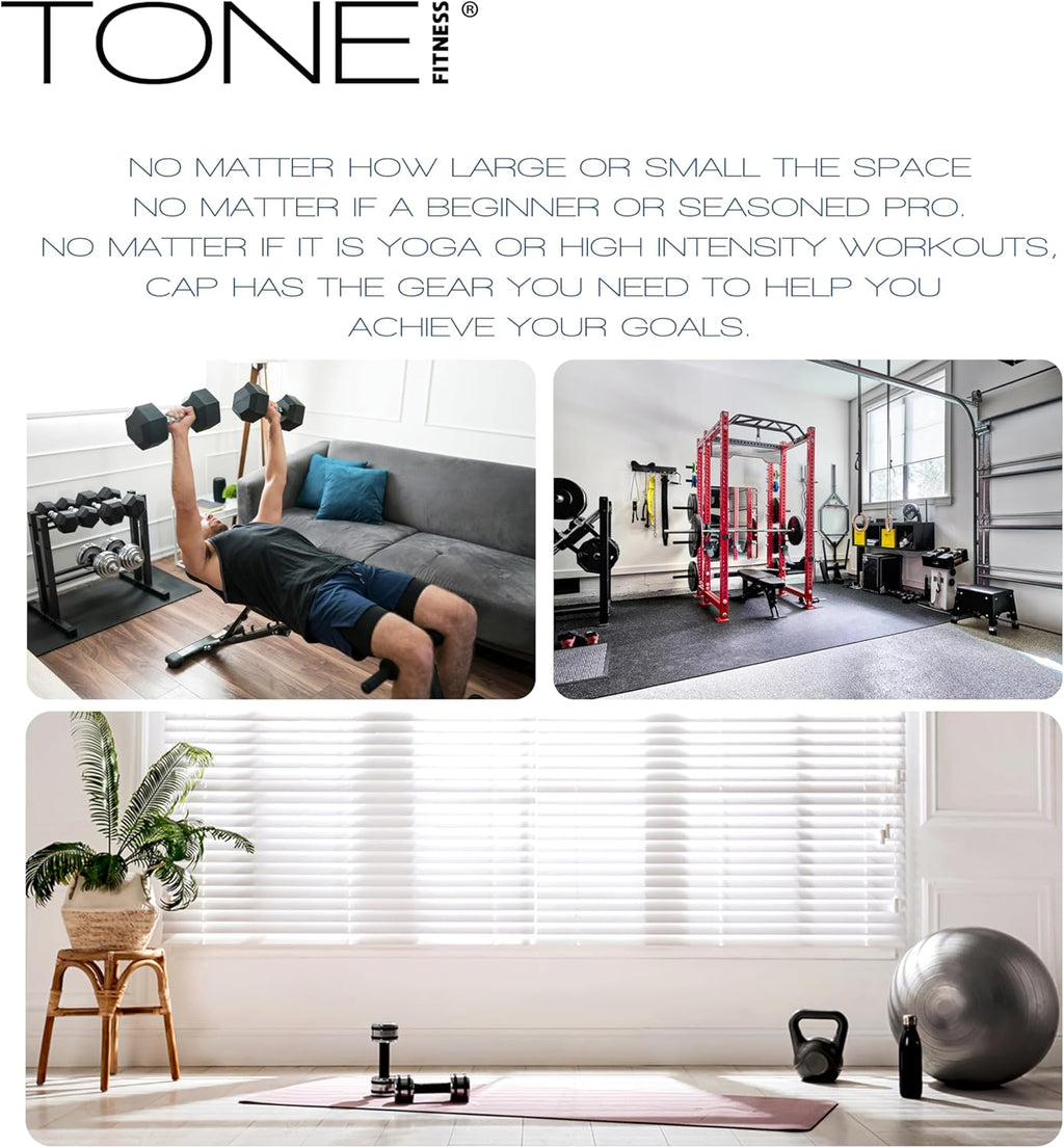 Tone Fitness Yoga Mat - 1-Inch Thick, High-Density Non-Slip Design with Carrying Strap | Ideal for Yoga, Pilates & Home Workouts