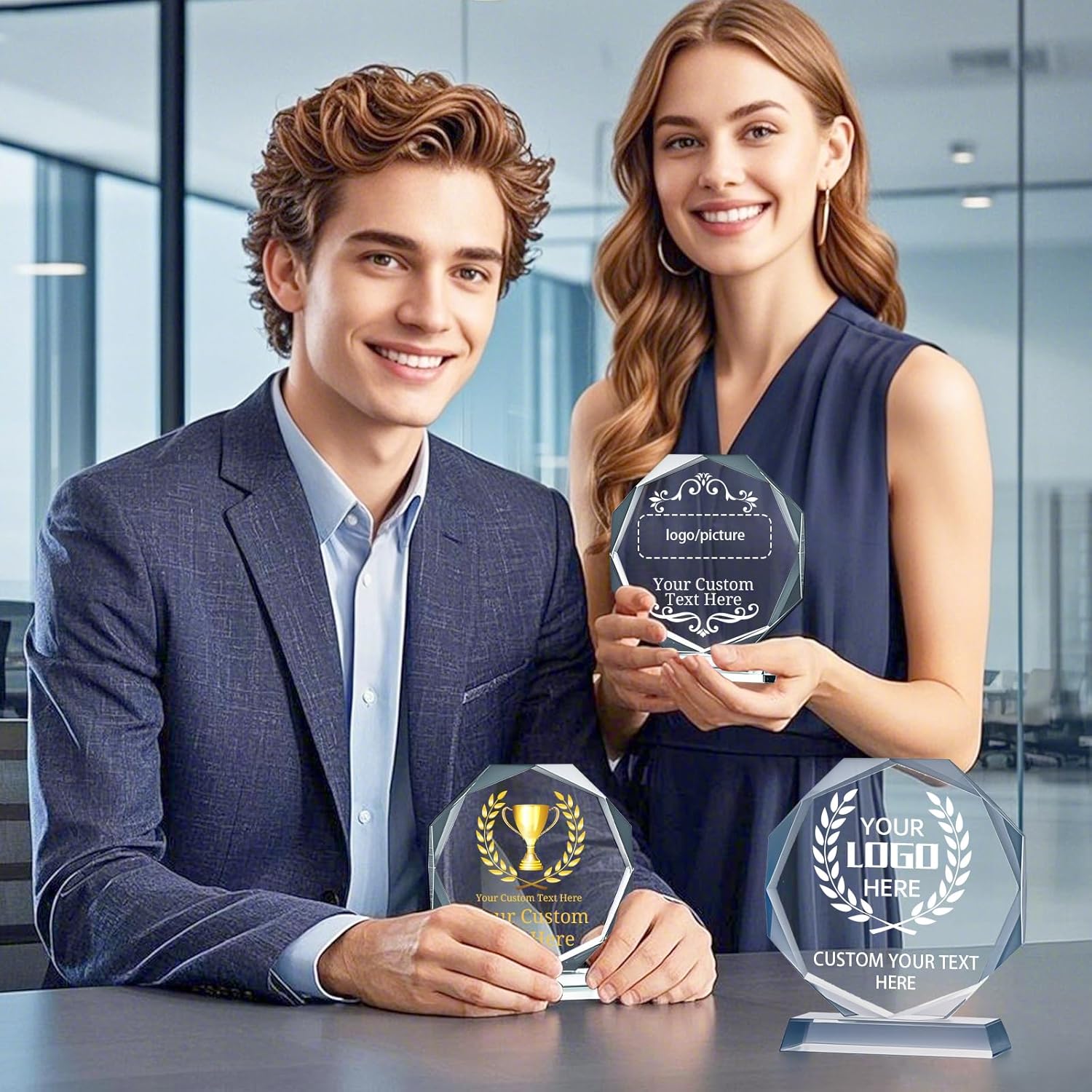Personalized Crystal Trophy Award | Engraved Plaques for Employee Appreciation & Retirement Gifts