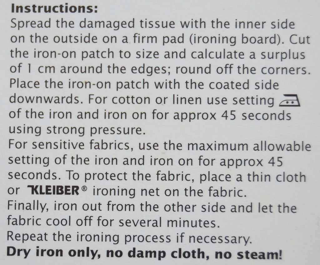 Kleiber Iron On Elasticated Clothing Repair Tape, 40cm x 6cm, Black