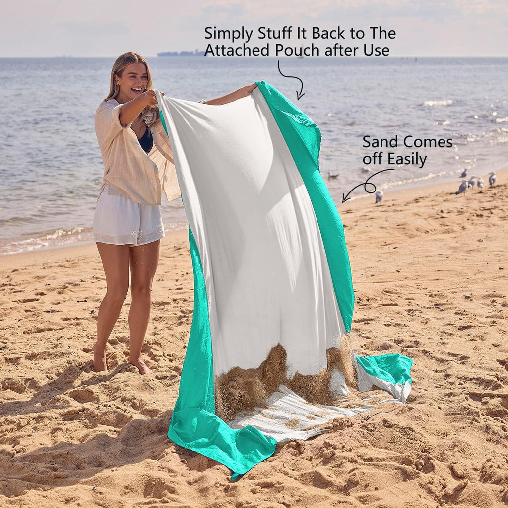 WEKAPO Beach Blanket - Sandproof Waterproof Extra Large Mat | Quick Drying Beach Essential for Camping & Picnics