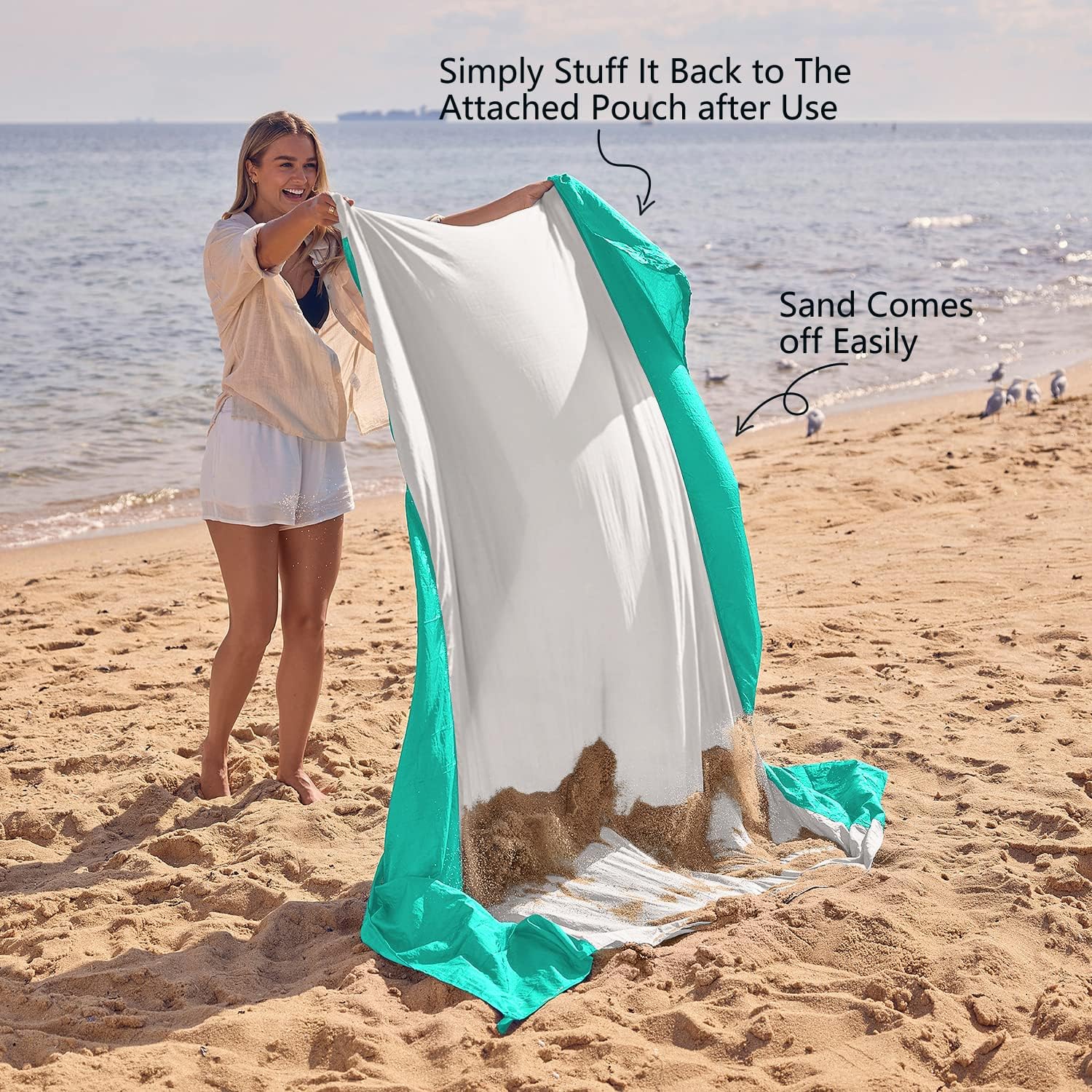 WEKAPO Beach Blanket - Sandproof Waterproof Extra Large Mat | Quick Drying Beach Essential for Camping & Picnics