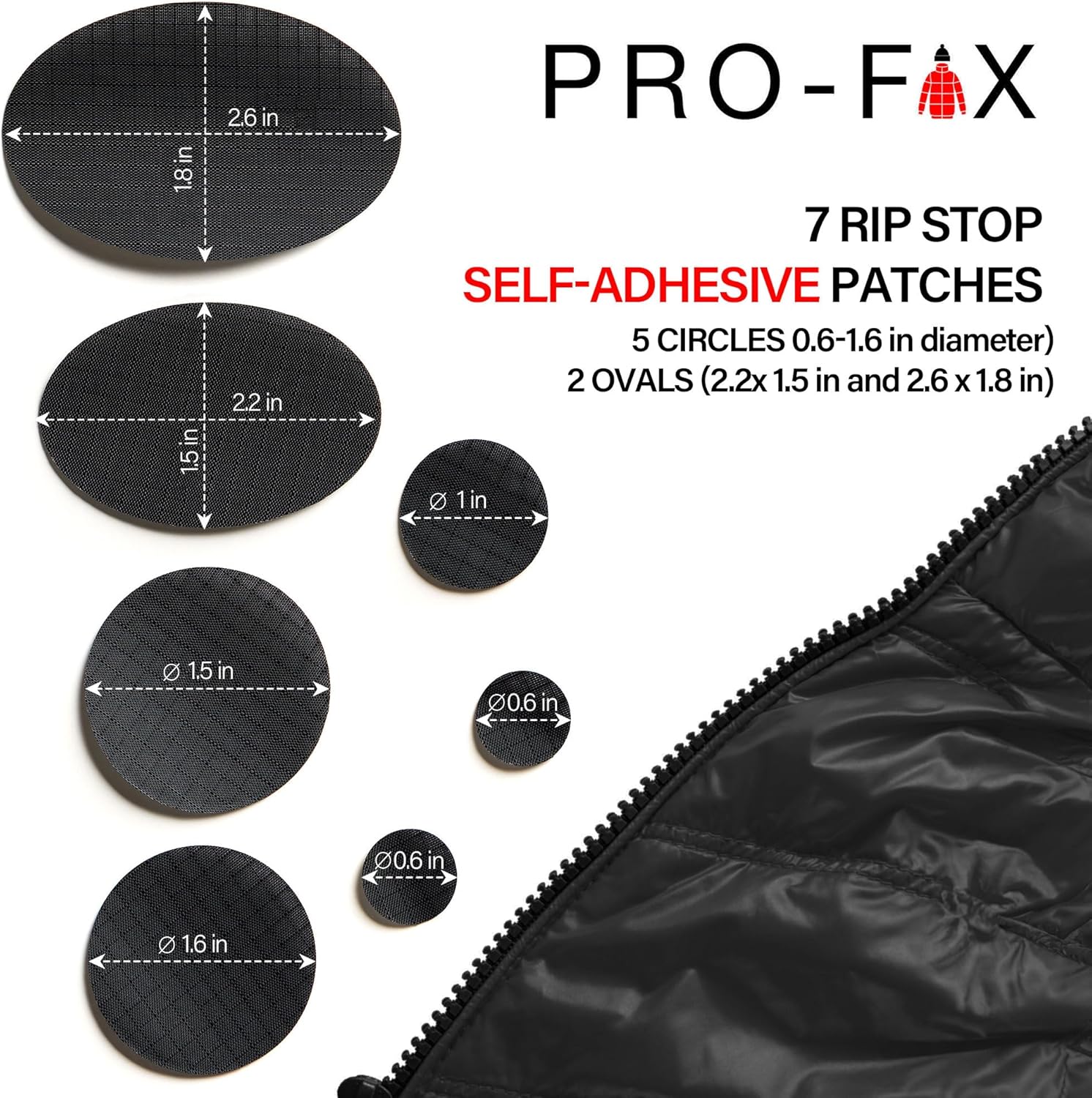 Self-Adhesive Waterproof Repair Patch Kit | Quick 30-Second Fix for Outdoor Gear - Pre-Cut Nylon Ripstop Patches in Dark Blue
