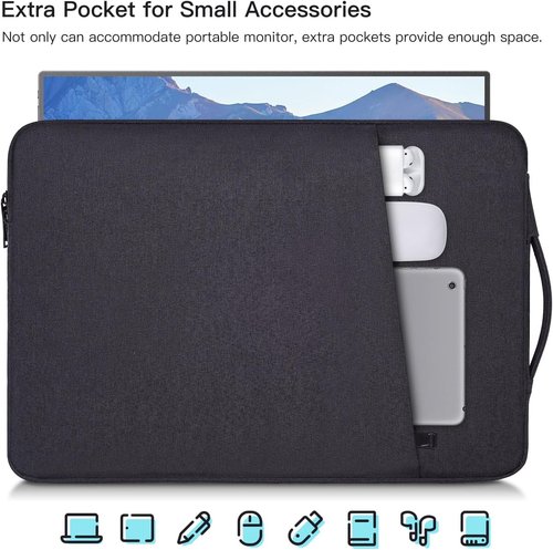 CAPERAVE Portable Monitor Sleeve Case - Fits 15.6-16.1 Inch Displays | Travel-Friendly Design