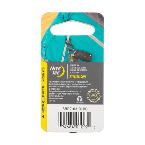 Nite Ize S-Biner Plastic Dual Carabiner - Durable Dual Carabiner with Wire Gate Closure for Organizing Keys & Keychain Attachments - Size 2, Black (10 Pack)
