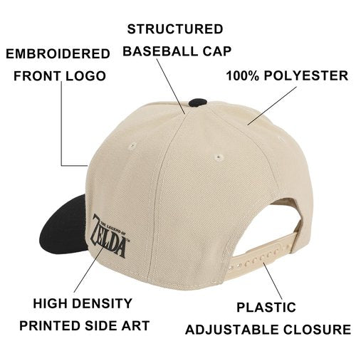 Bioworld The Legend of Zelda Hylian Shield Embroidery Poly Wool B104 Baseball Cap Snapback White