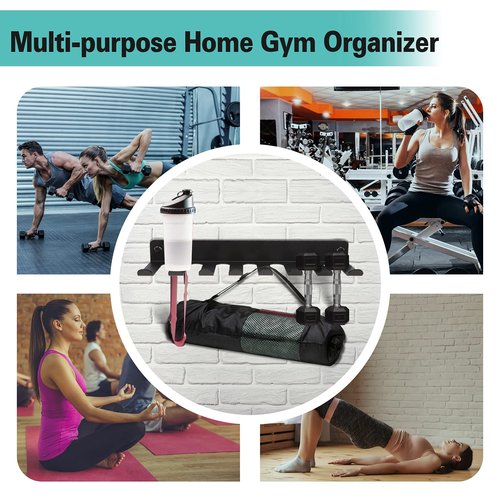 Multi-Purpose Gym Storage Rack Resistance Bands Hook Home Gym Accessories Storage Fitness Bands Rack Heavy Duty Rack for Resistance Bands, Straps, Jump Ropes, Foam Rollers, Chains