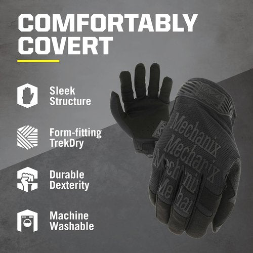 Mechanix Wear Original Tactical Gloves - High-Performance Anti-Slip Grip & Impact Resistance - Small - Covert Black