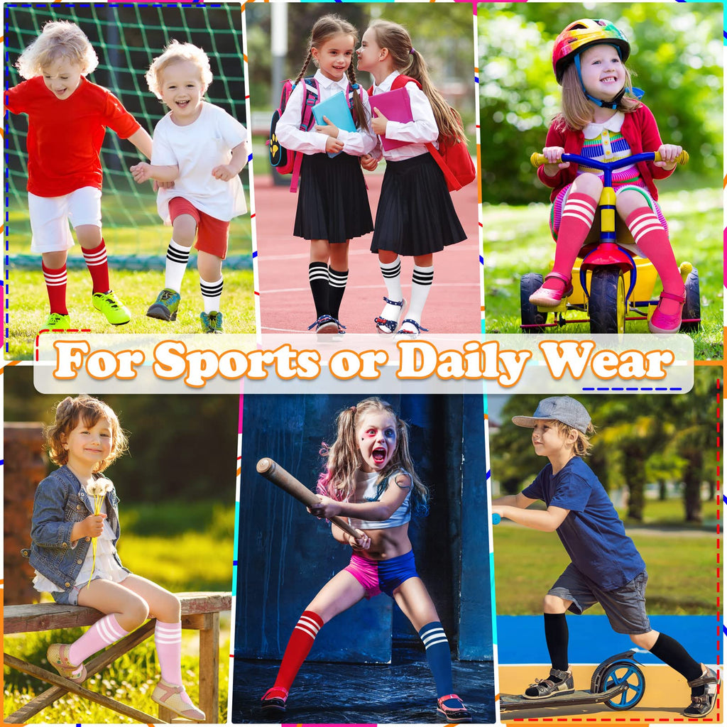 Sarfel Girls Soccer Socks Youth Soccer Socks Kids Soccer Socks Kids 4-6 Toddler Kids Baseball Socks Pink Girls Knee High Socks