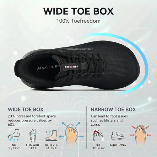 JACKSHIBO Men's Slip-On Sneakers - Lightweight, Breathable Design with Arch Support | Wide Toe Box for Comfort