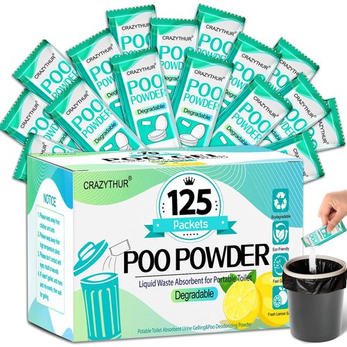 CRAZYTHUR Portable Toilet Gel, Poo Powder for Portable Toilet, Poo Powder for Portable Toilets, Camping Toilets Gel, Pee Powders for Outdoor Camping and Hiking
