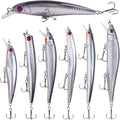 Skiennix Saltwater Fishing Lures Kit - 6pcs Deep Diving Jerkbait & Crankbait Plugs for Ocean Fishing