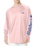 Columbia Men's Terminal Tackle Long Sleeve Shirt, Cherry Blossom/Vivid Blue, Medium