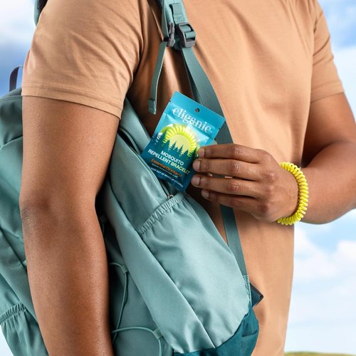 Cliganic Mosquito Repellent Bracelets - 10 Pack of Natural DEET-Free Bands in Rainbow Colors