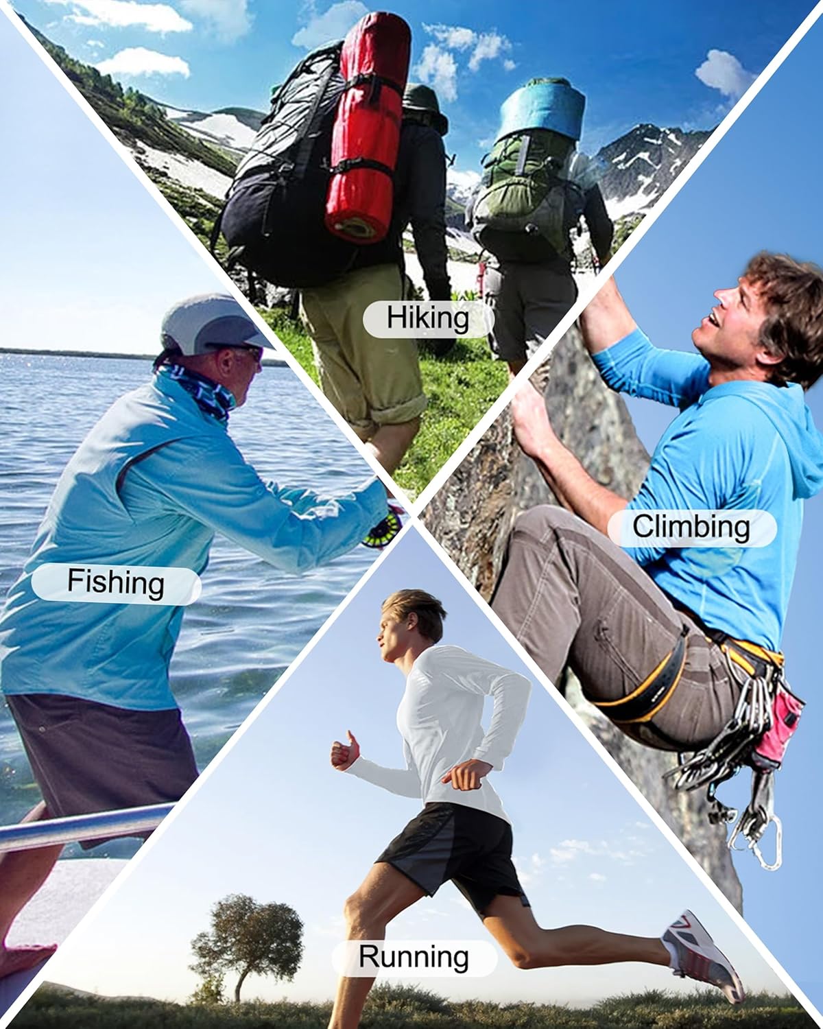 Roadbox Fishing Shirts for Men - UPF 50+ Long Sleeve UV Sun Protection Hoodie | Ideal for Hiking & Swimming