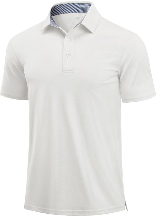 Cotrasen Men's Polo Shirt - Short Sleeve Cotton Pique with 3 Buttons | Classic Fit Golf T-Shirt