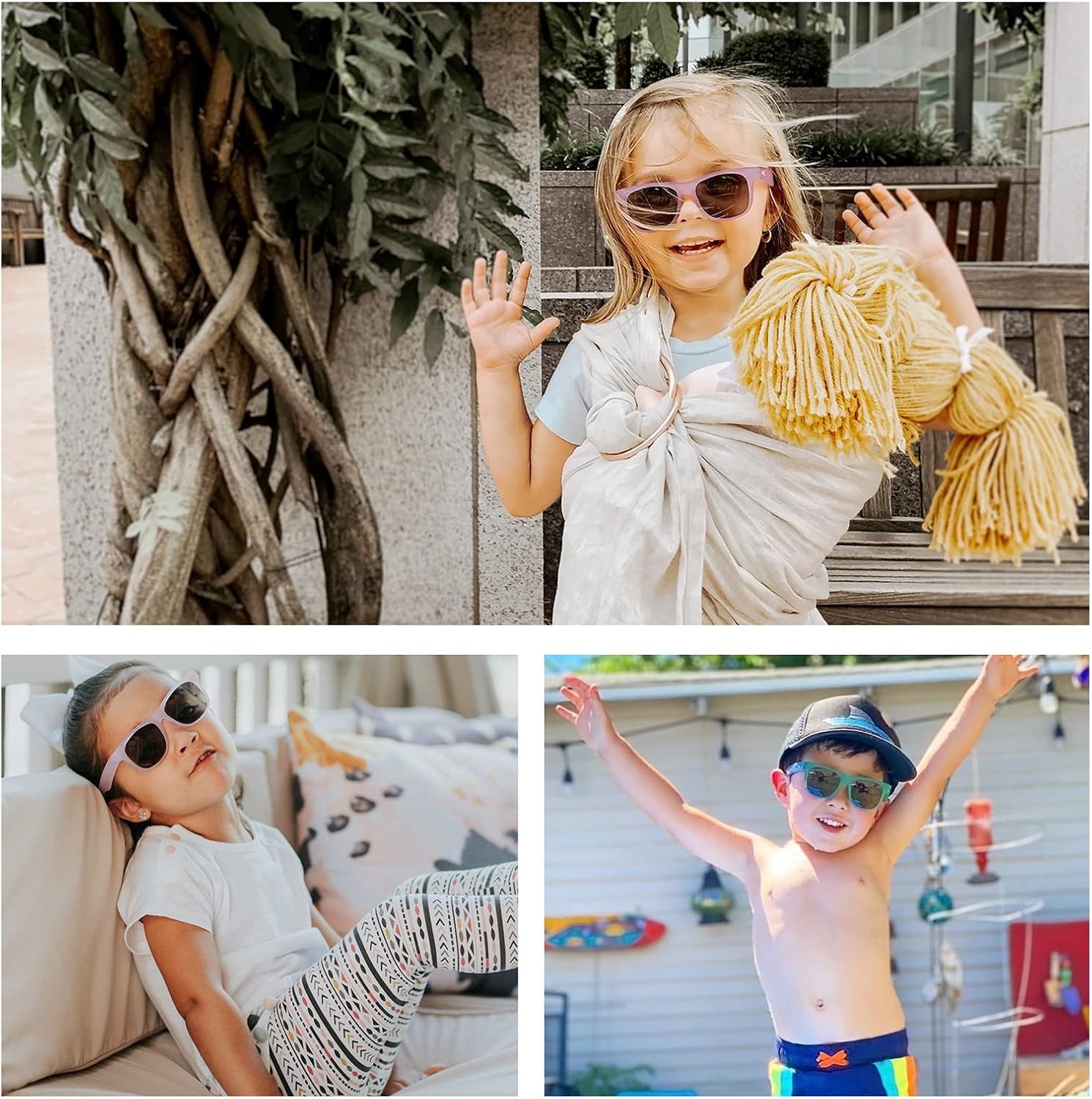 Real Kids Shades - Switch Sunglasses for Kids | 100% UVA/UVB Protection, Light Blue/Purple