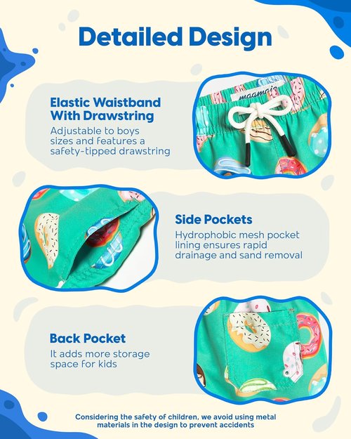 Maamgic Boys Swim Trunks - Stylish Toddler Swim Shorts for Little Boys | Comfortable Bathing Suit