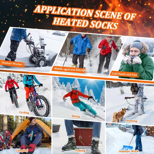 CAMULAND Heated Socks with Smart App Control & 10000mAh Battery (Size M)