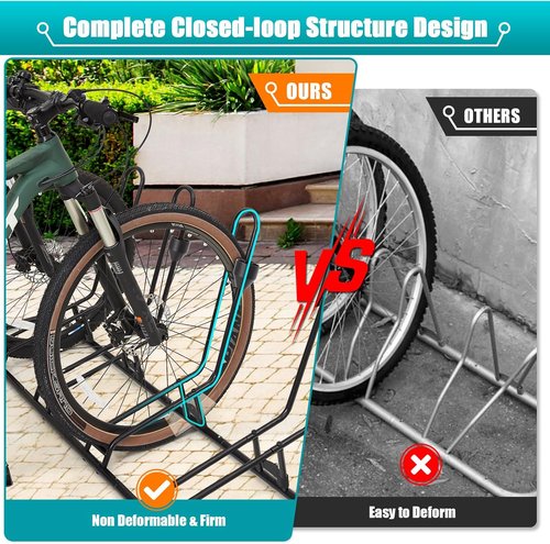 Bike Rack Stand - Safeguard Your Disc Brakes & Derailleurs | Fits 12"-29" Tires, Waterproof Design for 4 Bikes