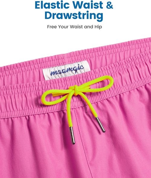 Maamgic 5-Inch Men's Swimming Trunks - 2-in-1 Quick Dry Swim Shorts with Compression Liner & Zipper Pockets