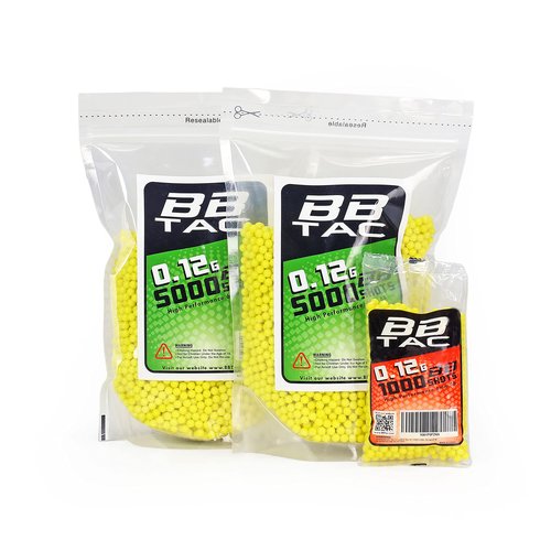 BBTac Airsoft BBS .12g 11,000 Rounds 6mm for Airsoft Guns BB Pellets Ammo 0.12 gram Light Weight