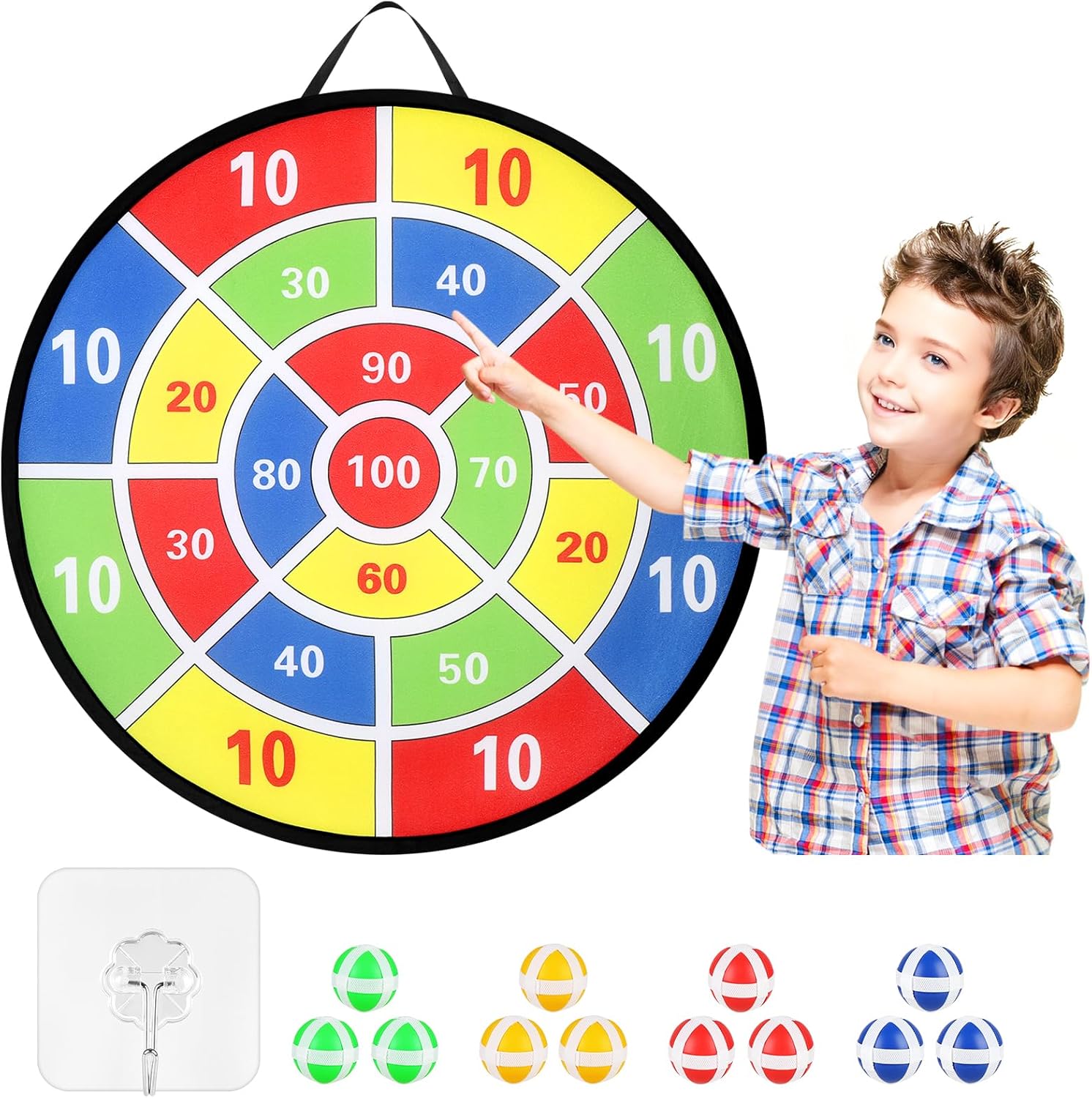 Accmor 29" Large Dart Board - Fun Outdoor Game for Kids with Sticky Balls | Perfect Birthday Gift for Ages 3-12