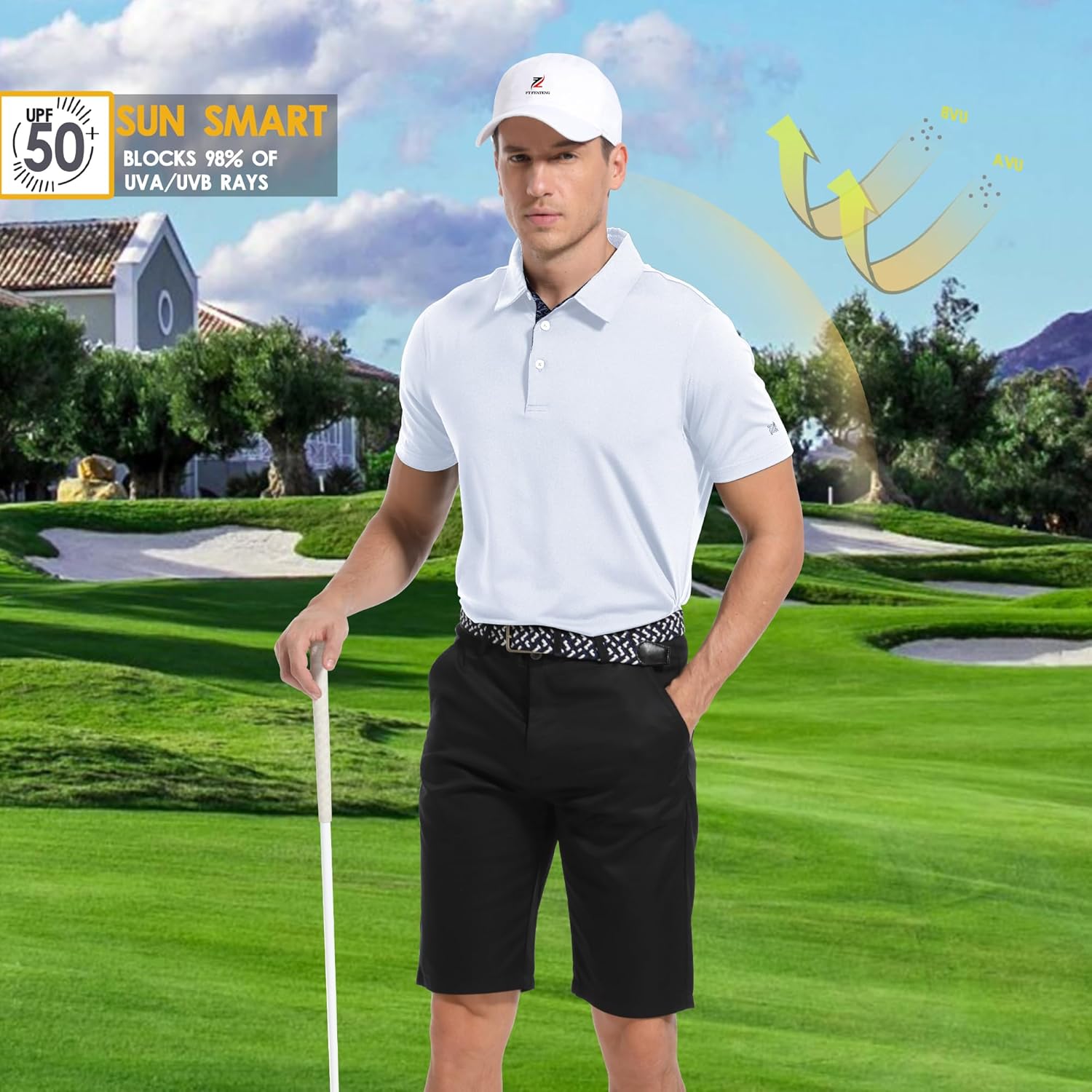 Skiennix Men's Polo Shirt - Short Sleeve Casual Dry Fit Golf Shirt in Stylish Design