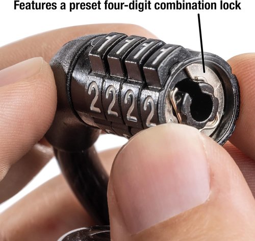 Master Lock Bike Lock Cable - Secure Combination Lock | Durable Black 8143D